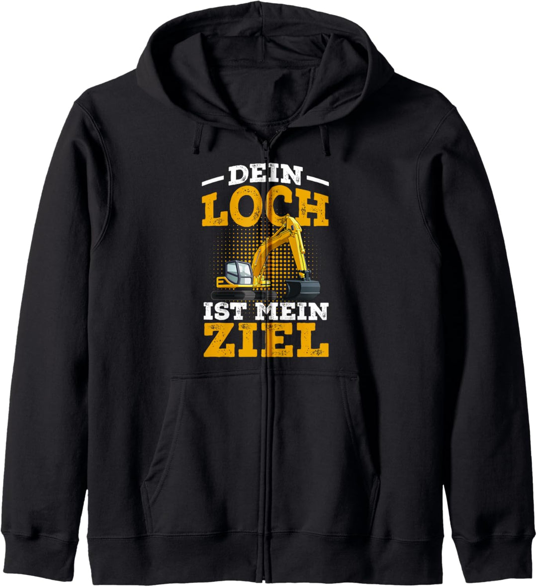 Bagger Spruch Baumaschine Baumeister Baggerfahrer Geschenk Kapuzenjacke
