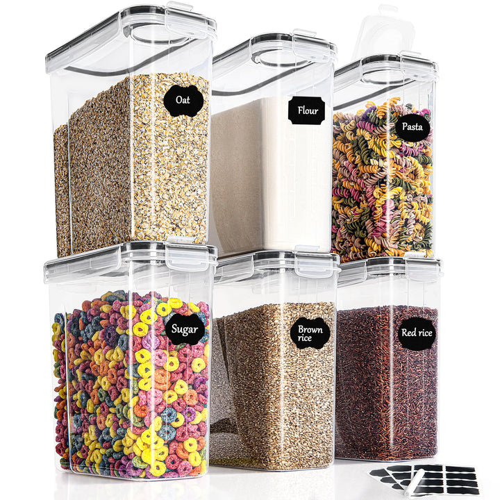 GoMaihe 4L Vorratsdosen 6 Set, Aufbewahrungsbox Küche Luftdicht Behälter aus Plastik Mit Deckel, Vor