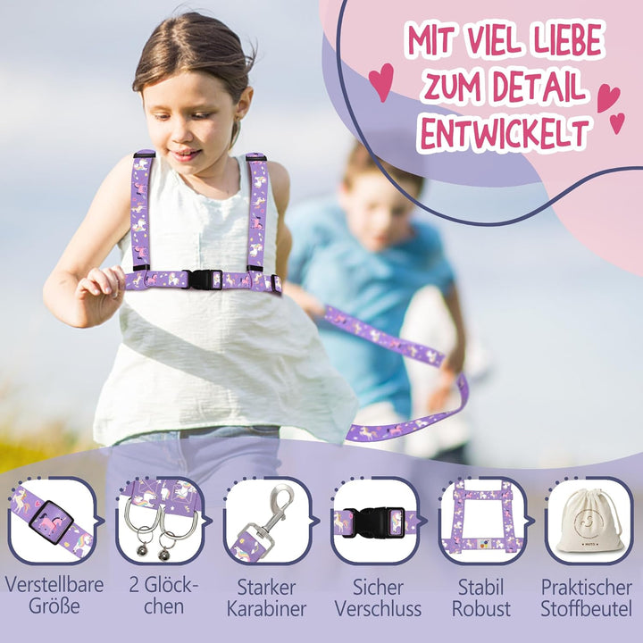 MutoToy® Pferdeleine zum Spielen für Kinder, Verstellbares Pferdegeschirr für Kinder, Pferde Spielle