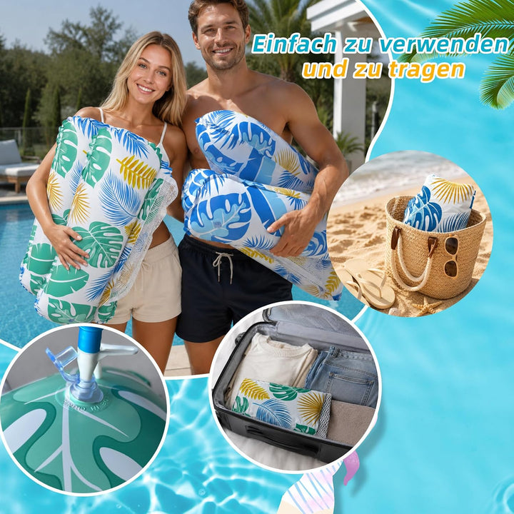 Luftmatratze Pool, 2 Stück Wasserhängematte, XL Luftmatratze Wasser, 4 IN 1 Wasserspielzeug Pool Luf