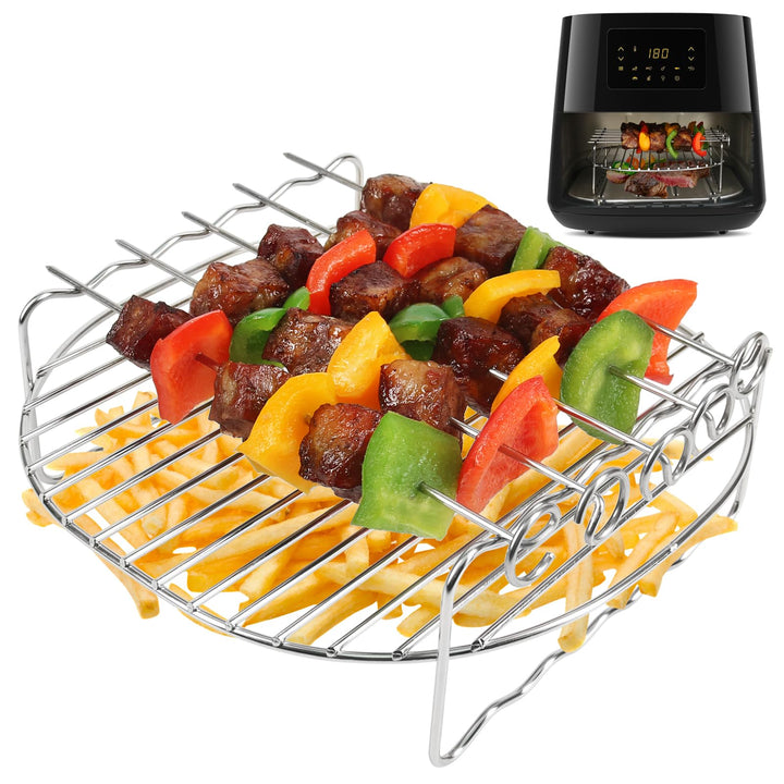 YQL Airfryer zubehör für gross Philips Airfryer XXL, 304 Heissluftfritteuse Grillrost mit 5 Spiesse