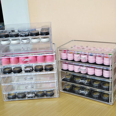 Guolich 3 Tier Nail Art Dekoration Aufbewahrungsbox Transparent Acryl Nail Art Schmuck Zubehör Aufbe