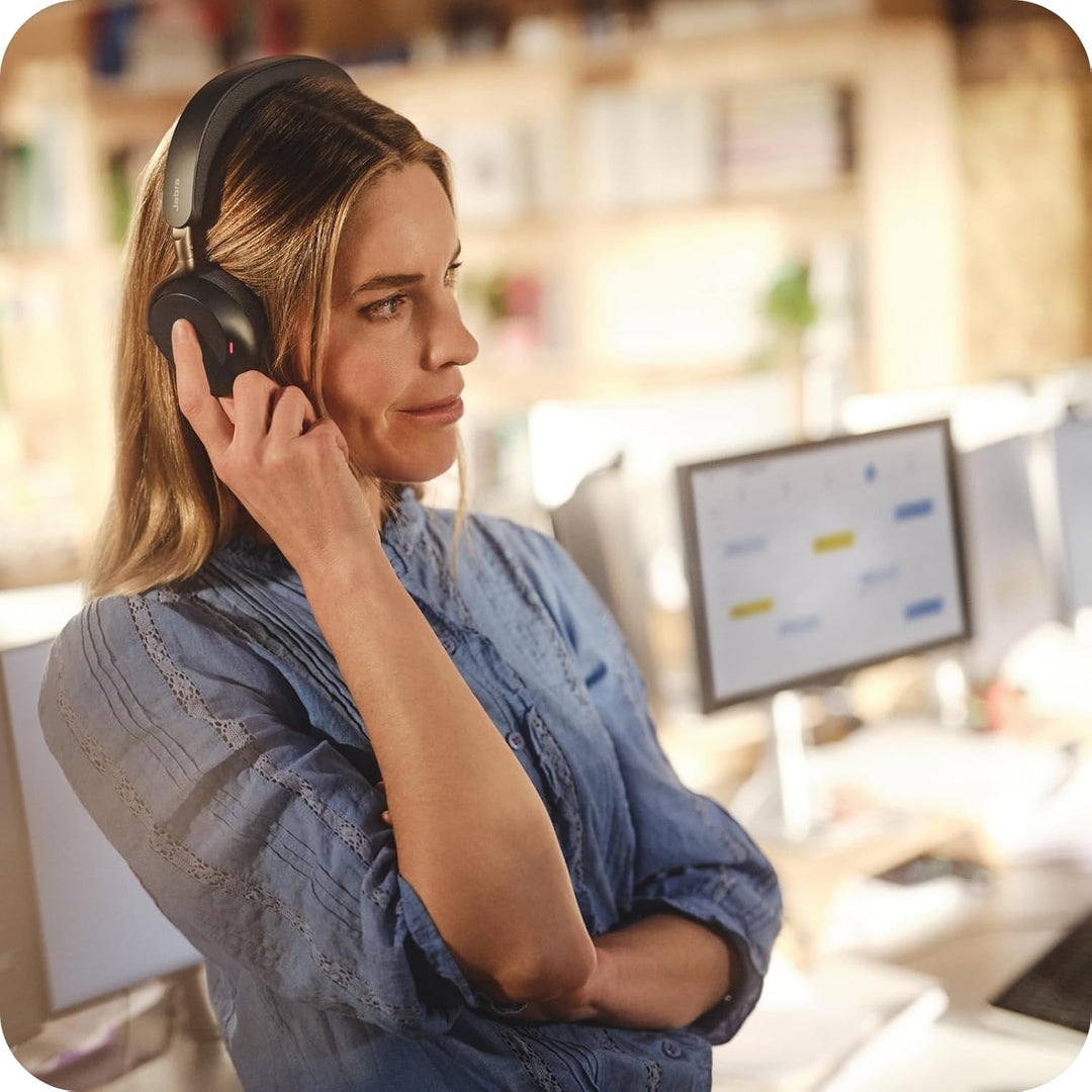 Jabra Evolve3 75 On-Ear Bluetooth Headset kabellos mit Mikrofon für Büro, USB-A, KI-Sprachanruf, Erw