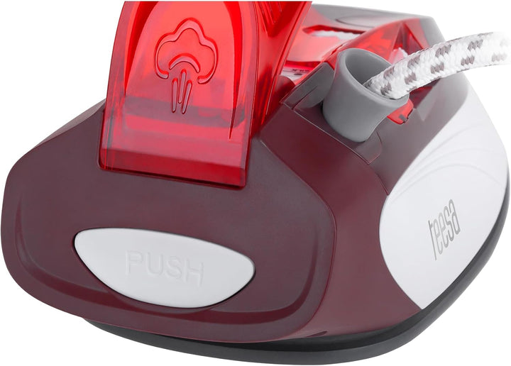 Teesa SLIDE TRAVEL 1100 Reisebügeleisen, rot-weiss-grau