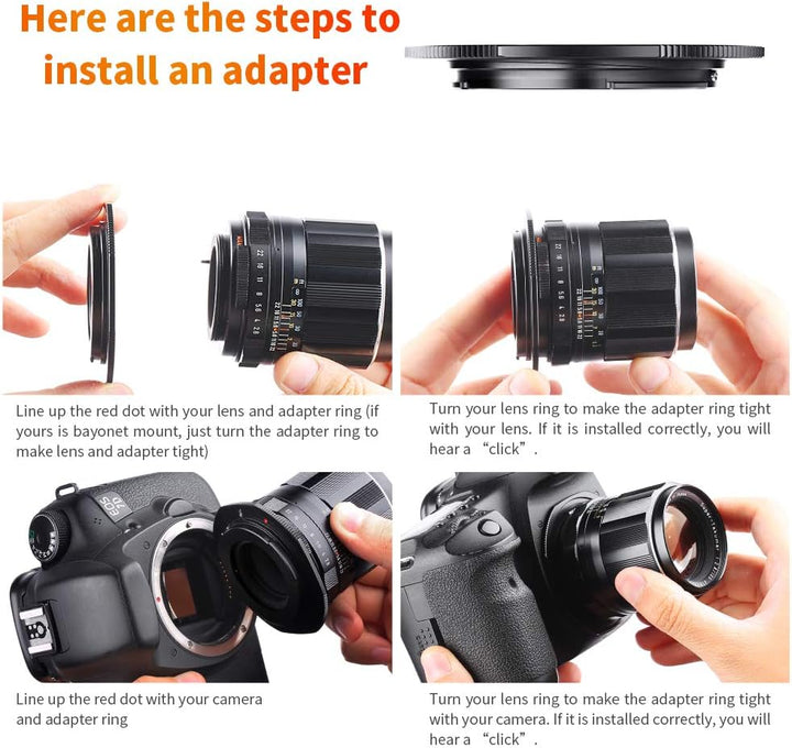 K&F Concept M10135 M42-Canon EOS Hochpräziser Adapterring Objektivadapter Objektiv Mount Adapter Rin