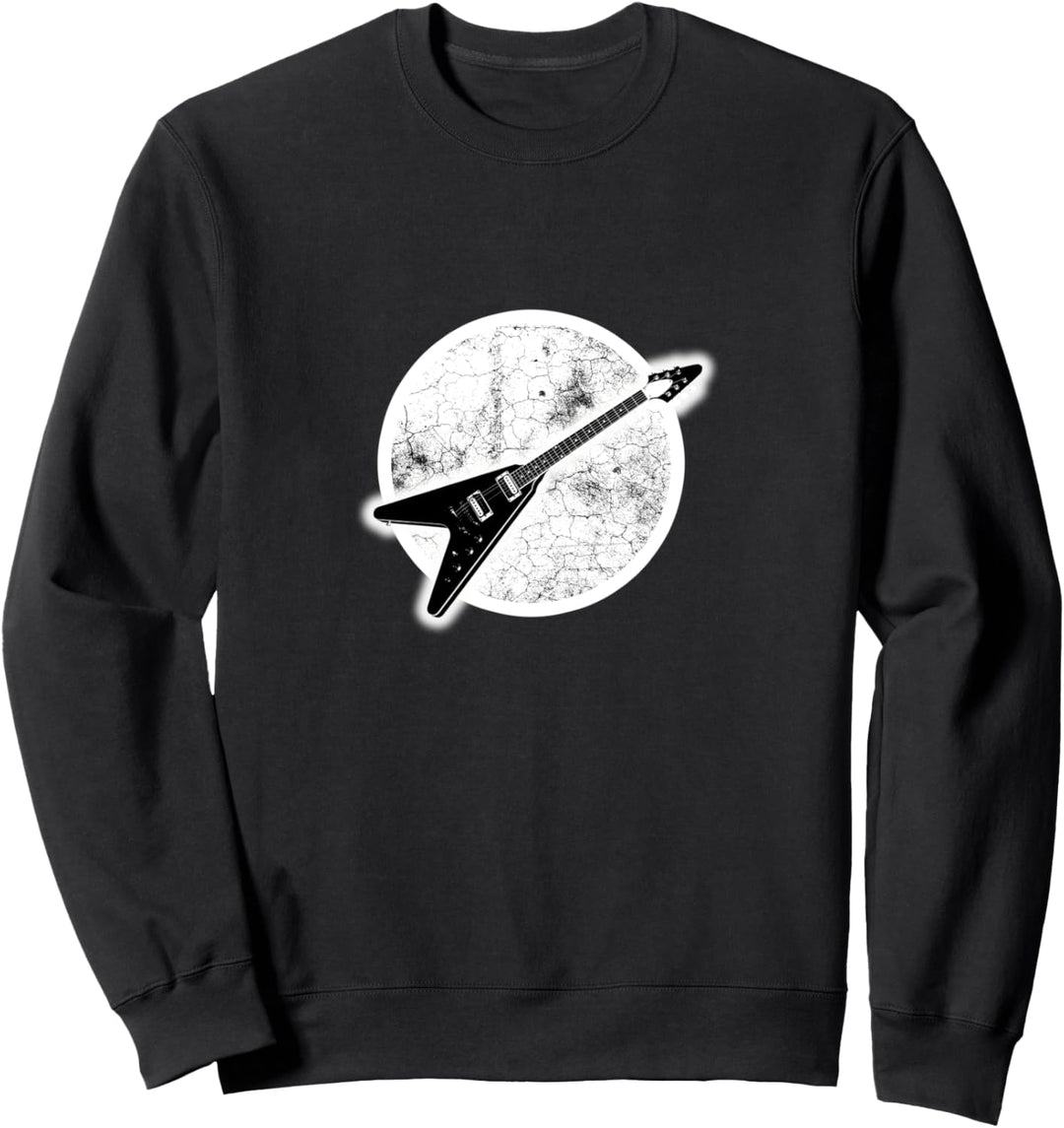 Flying V Guitar Hard Rock Heavy Metal Grunge Stoner Musik Sweatshirt