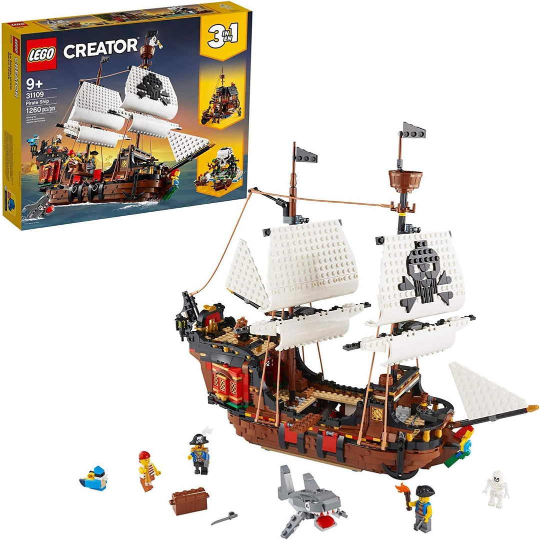 LEGO Creator 3in1 Pirate Ship 31109 Building Playset for Kids who Love Pirates and Model Ships, Make