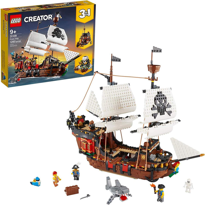 LEGO Creator 3in1 Pirate Ship 31109 Building Playset for Kids who Love Pirates and Model Ships, Make