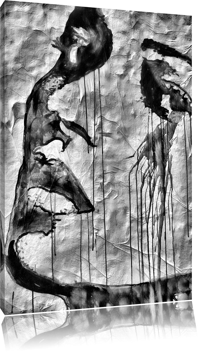 Monocrome, Abstrakt Frau, Format: 100x70 auf Leinwand, XXL riesige Bilder fertig gerahmt mit Keilrah