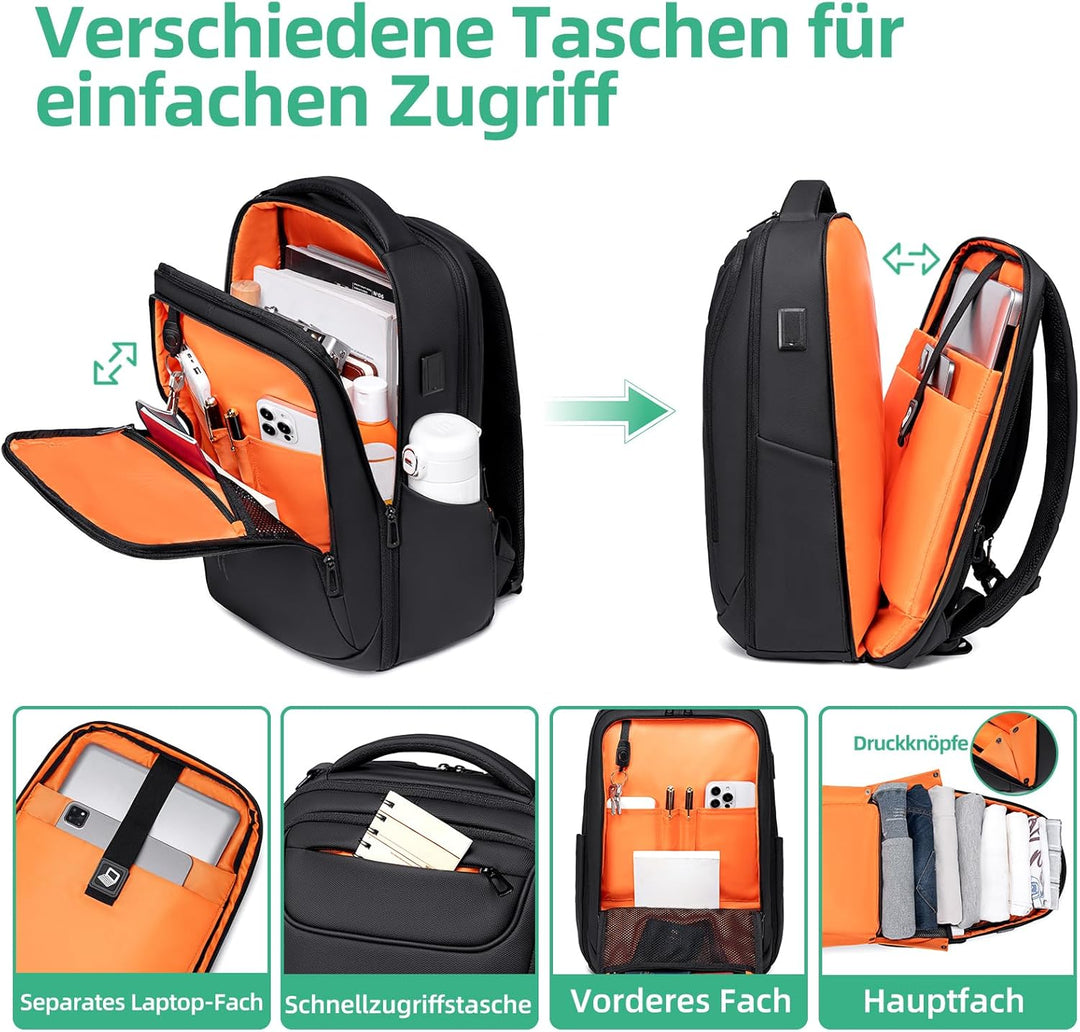 Wasserdichter Laptop Rucksack Herren, 15,6 Zoll Business Rucksack Herren, 1800D laptoptasche, elegan