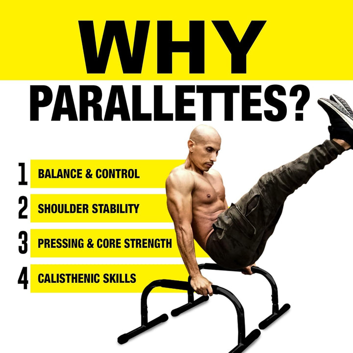 Lebert Fitness Parallettes - Calisthenics Equipment ✓ Dip Station ✓ Push Up Stand Bar ✓ Bodyweight E