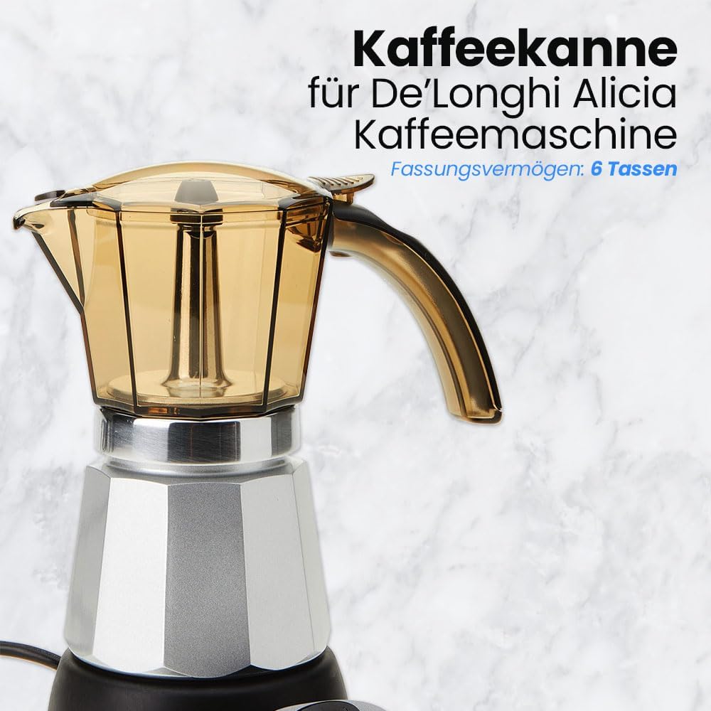 Anakel Home DeLongui Kaffeekanne Alicia EMK6 für 6 Tassen (nicht kompatibel mit Alicia Plus EMKM6)