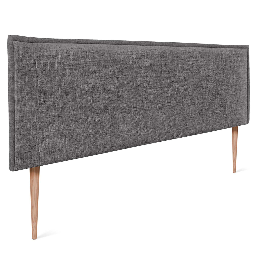 DHOME Kopfteil aus natürlichem Leinen einfarbig mit Paspelierung für Bett Schlafzimmer modernes Top