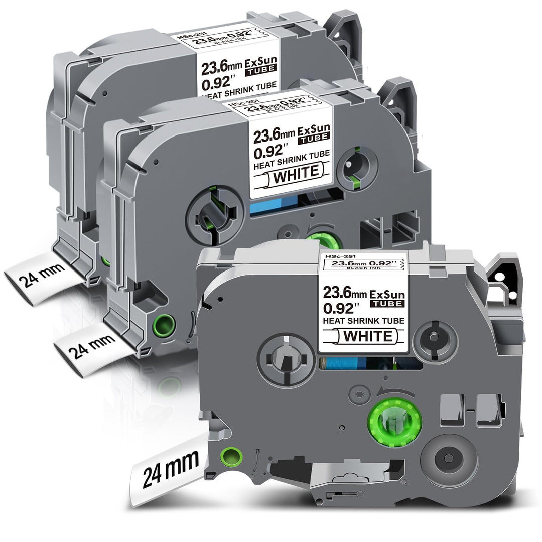 3er-Pack 23,6mm Schrumpfetikett Kompatibel mit Brother Ptouch Schrumpfschlauch Hse-251 Hse 251 HSc-2