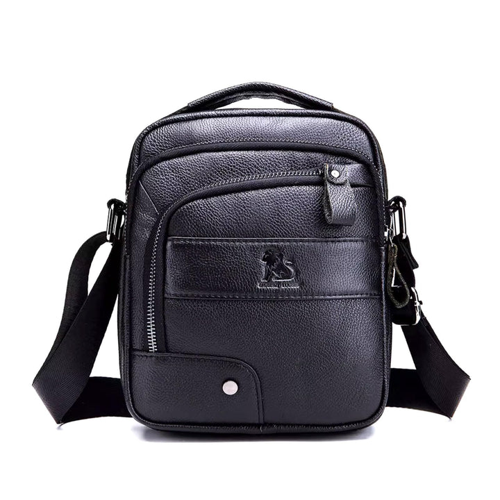 Umhängetasche aus Echtem Leder Herren Casual Fashion Crossbody Tasche Multifunktionaler Taschenbeute