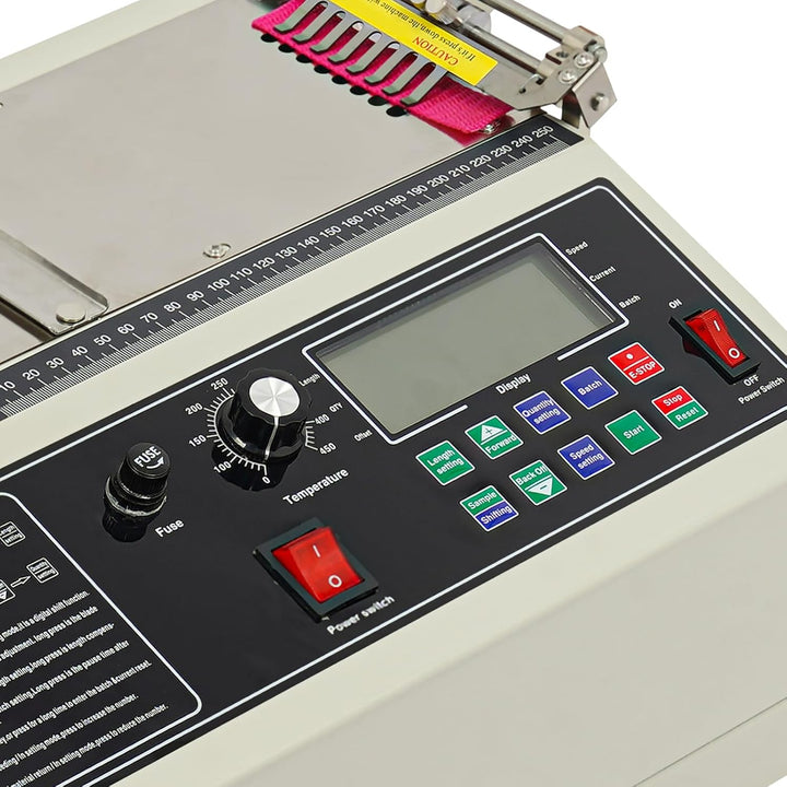 Gurtband Schneidemaschine 110 Stücke/min Heiss- und Kaltbandschneidemaschine mit LCD-Display Automat