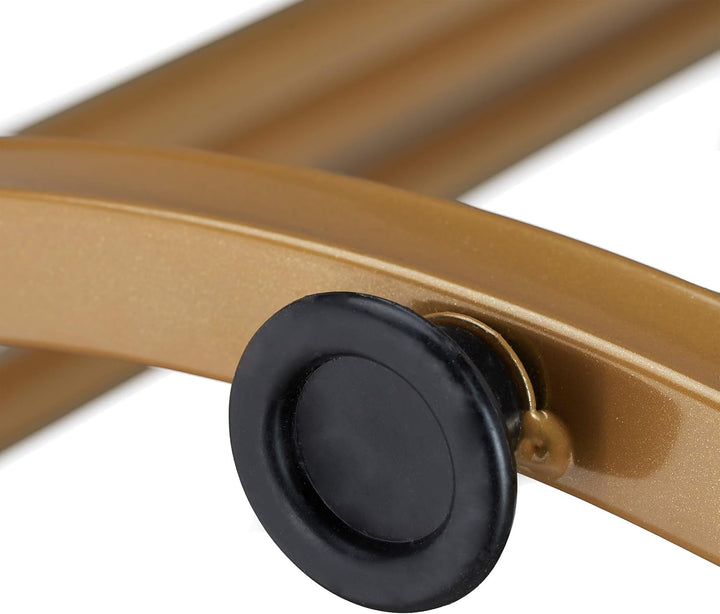 Relaxdays Beistelltisch MARMO, runder Sofatisch, Metall & MDF, weiss/Gold | für Wohnzimmer, Marmorop