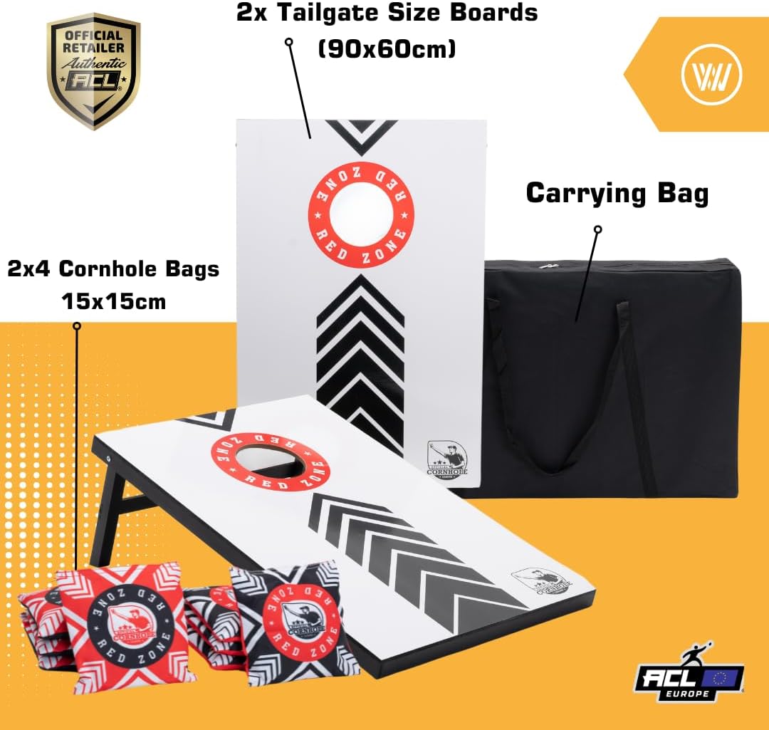 Offizielles Cornhole Set 90x60cm - 2x4 Cornhole Säckchen - EIN offiziell ACL-lizensiertes Set of Cor