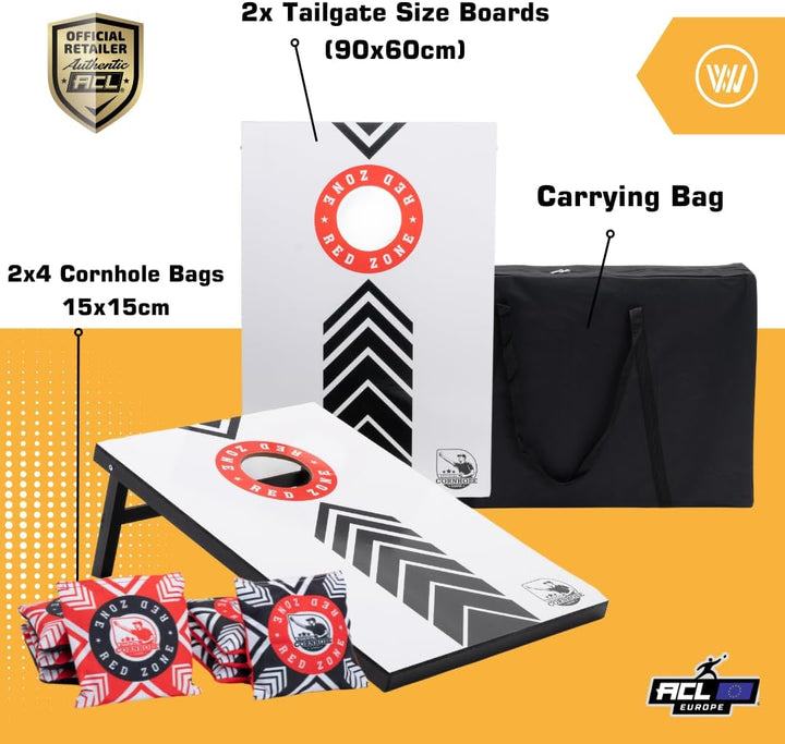 Offizielles Cornhole Set 90x60cm - 2x4 Cornhole Säckchen - EIN offiziell ACL-lizensiertes Set of Cor