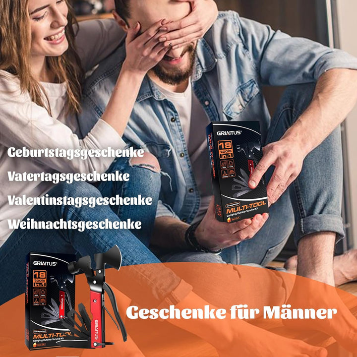 Camping Zubehör 18 in 1 Hammer Multitool Geschenke für Männer Frauen Camping Gadgets Weihnachtsgesch