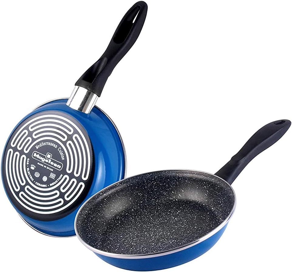 Magefesa K2 Pfannenset mit Antihaftbeschichtung, mehrschichtig, Steinoptik, Blau, 20 x 24 cm (2 Stüc