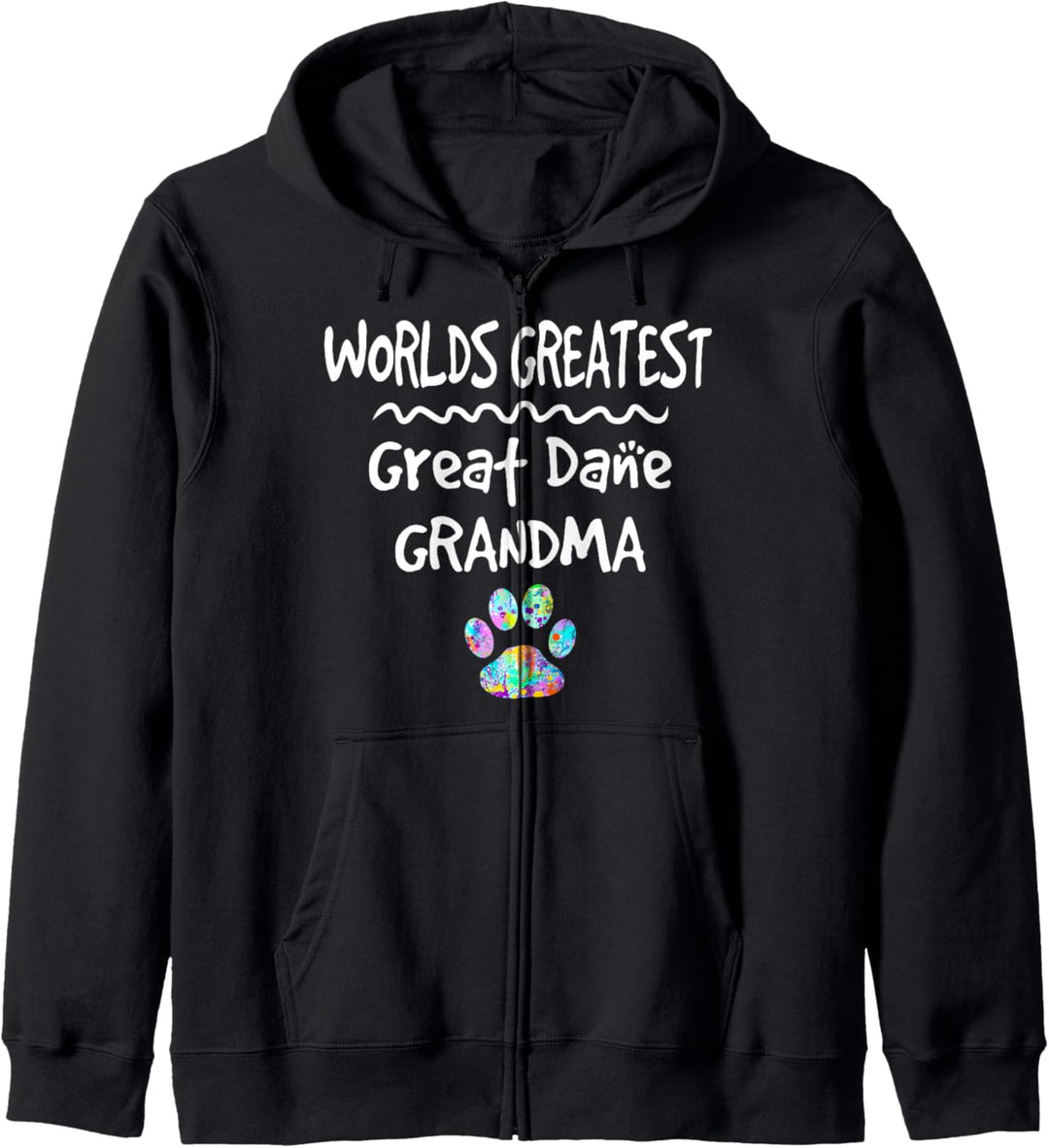 Worlds Greatest Great Dane Grandma Cute Dog Paw Print Love Kapuzenjacke