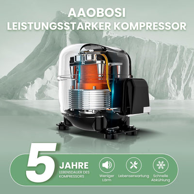 AAOBOSI Kompressor Kühlbox 17L, Kühlbox Auto,12/24V und 100-240V Kühlbox Elektrisch, bis -20 °C für