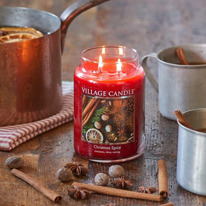 Village Candle Duftkerze im Glas, Duft: Christmas Spice, klein, 325 ml Large (26 oz), Large (26 oz)