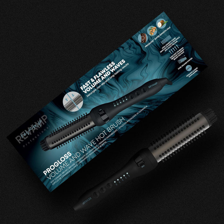 Revamp Progloss Keramikbürste für Volumen und Wellen - 32-mm Keramik- und Ionenbürste mit einziehbar