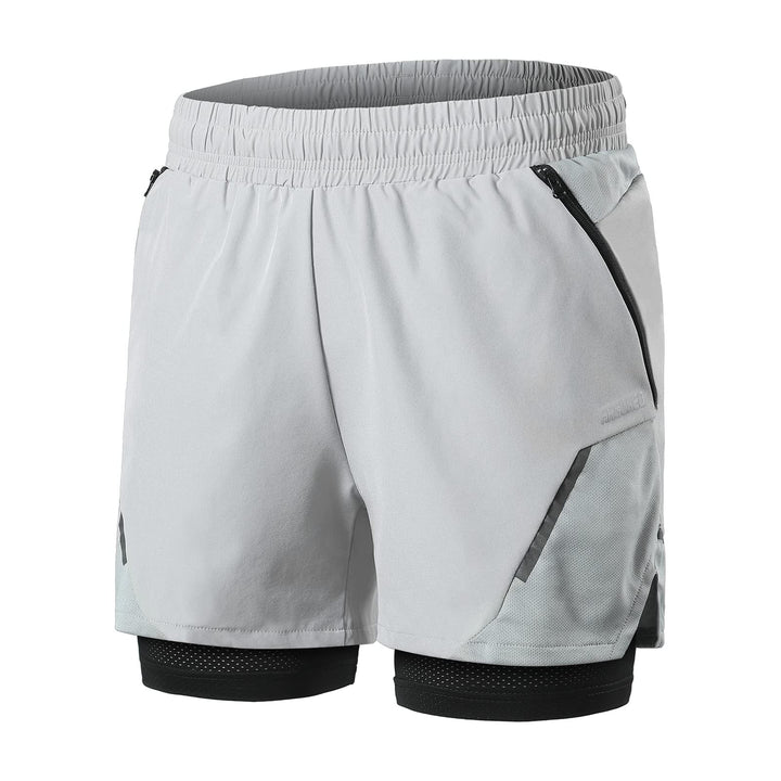 ARSUXEO Laufshorts Herren Laufhosen 2 in 1 Trainingsshorts Kurze Turnhose mit Mesh Liner Reissversch