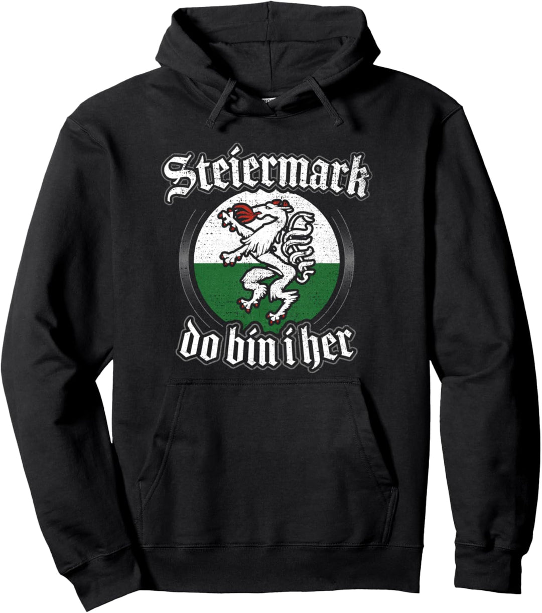 Steiermark Do Bin I Her Steirische Flagge Steirischer Spruch Pullover Hoodie