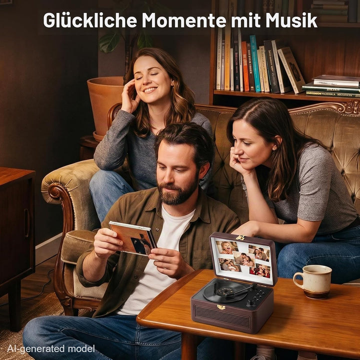 Gueray Tragbarer Bluetooth CD-Player mit Lautsprechern 3600mAh Wiederaufladbarer Vintage CD Spieler