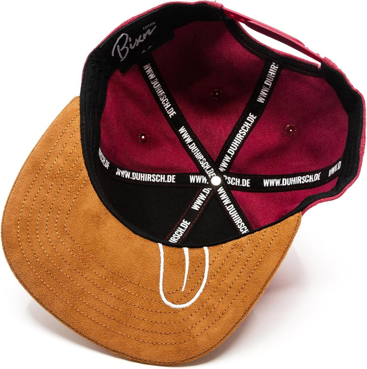 Du Hirsch Bayerisches Snapback Cap Erwachsene Bixn Weinrot Canvas One Size