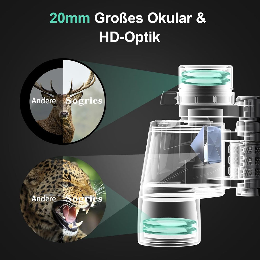 Fernglas mit 6-16 x 40 Zoom für Erwachsene, leistungsstarkes Militär-Fernglas für Vogelbeobachtung,