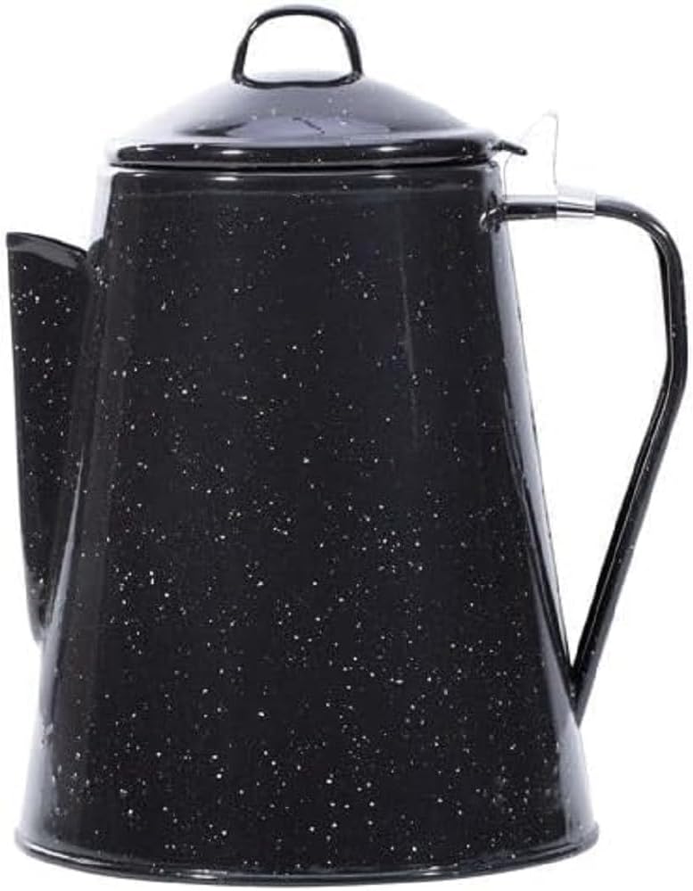 Mil-Tec Unisex – Erwachsene Emaille M.Percolator Kaffeekanne, Schwarz, Einheitsgrösse