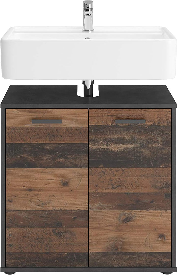 FMD Möbel, 952-001E Madoc 1 Waschbeckenunterschrank, spanplatte, matera/old style dunkel, masse 60.0