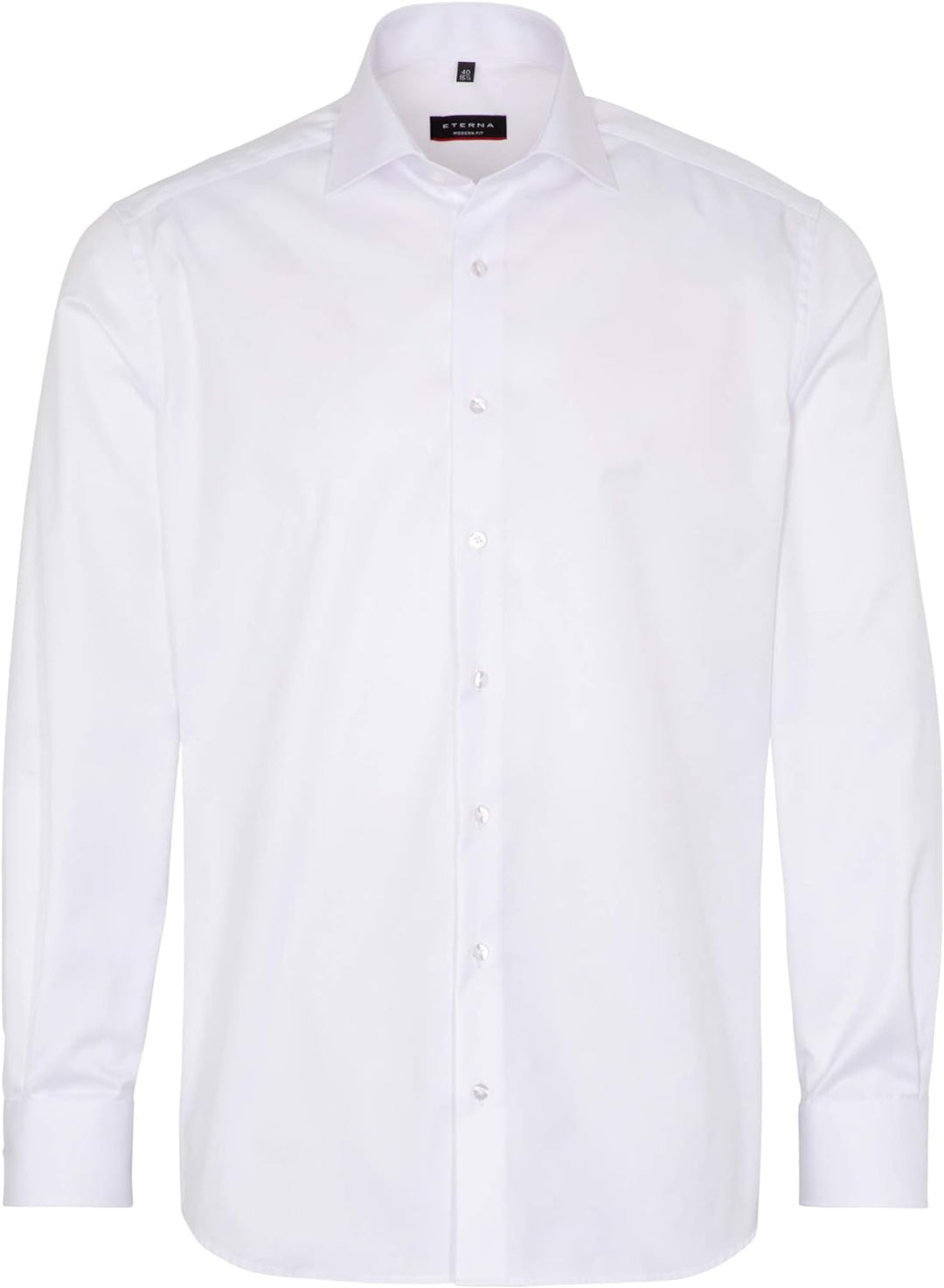 ETERNA Herren Langarmhemd Modern Fit Abdeckhemd Twill weiss Uni extra Langer Arm Hemd, 42