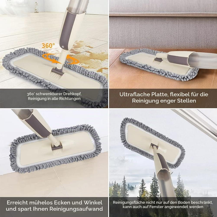 Sprühwischer Bodenwischer Wischer mit Sprühfunktion, MEXERRIS Spray Mop 360 Grad Rotierender Wischmo