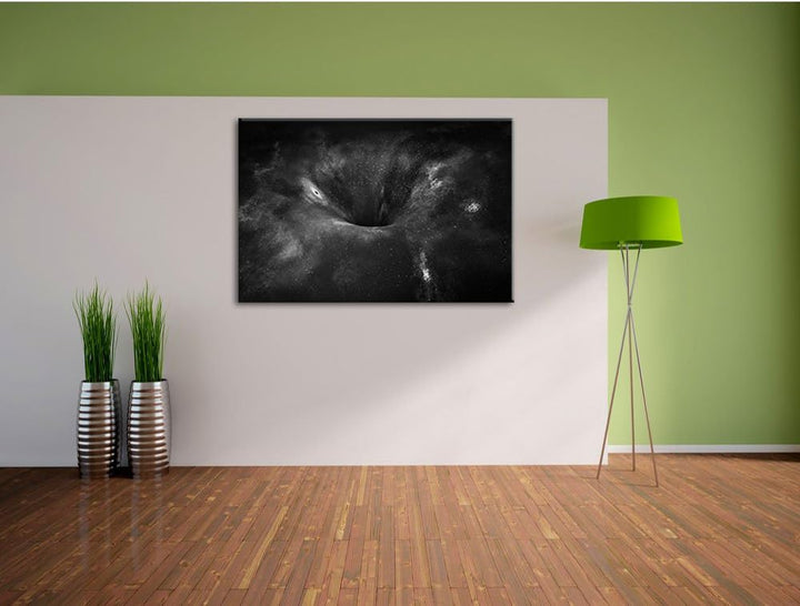 Pixxprint Loch im Weltall als Leinwandbild/Grösse: 100x70 cm/Wandbild/Kunstdruck/fertig bespannt, 10