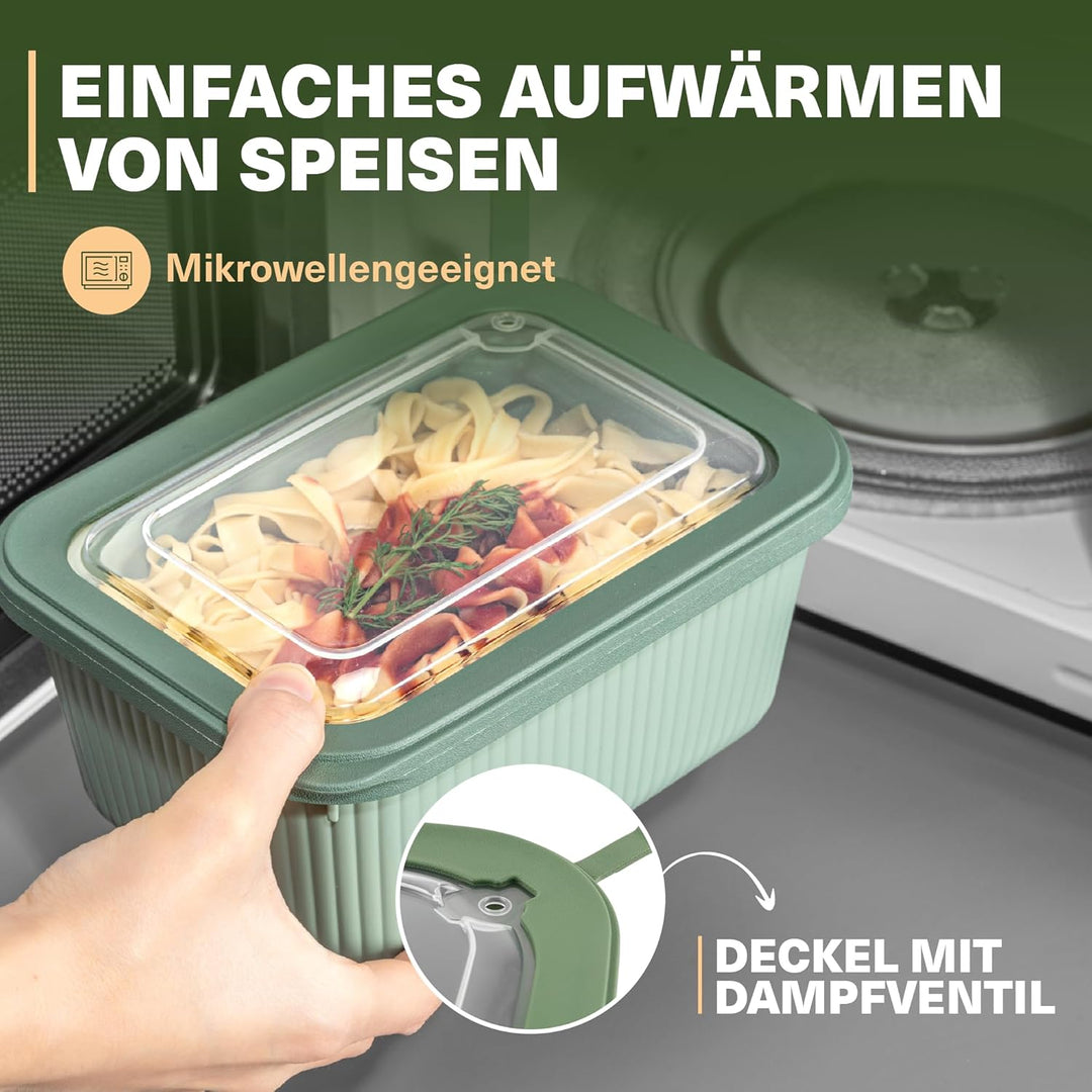 Frischhaltedosen im 9er Set mit transparentem Ventildeckel, Aufbewahrungsbehälter, Küche, stapelbar,