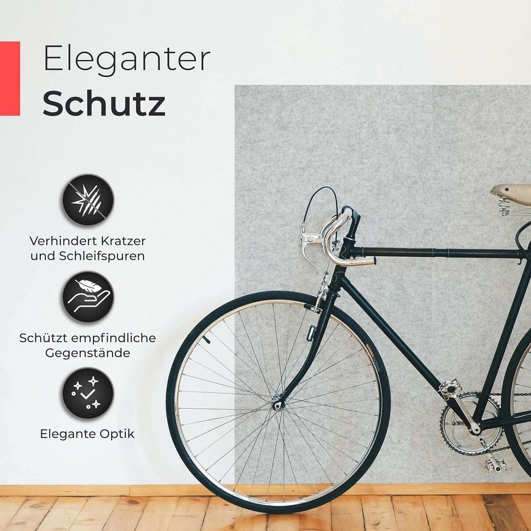 Selbstklebender Wandschutz aus Filz, 9mm extra stark, 1-3 Stück, je 118x59cm, Wandverkleidung, Garag