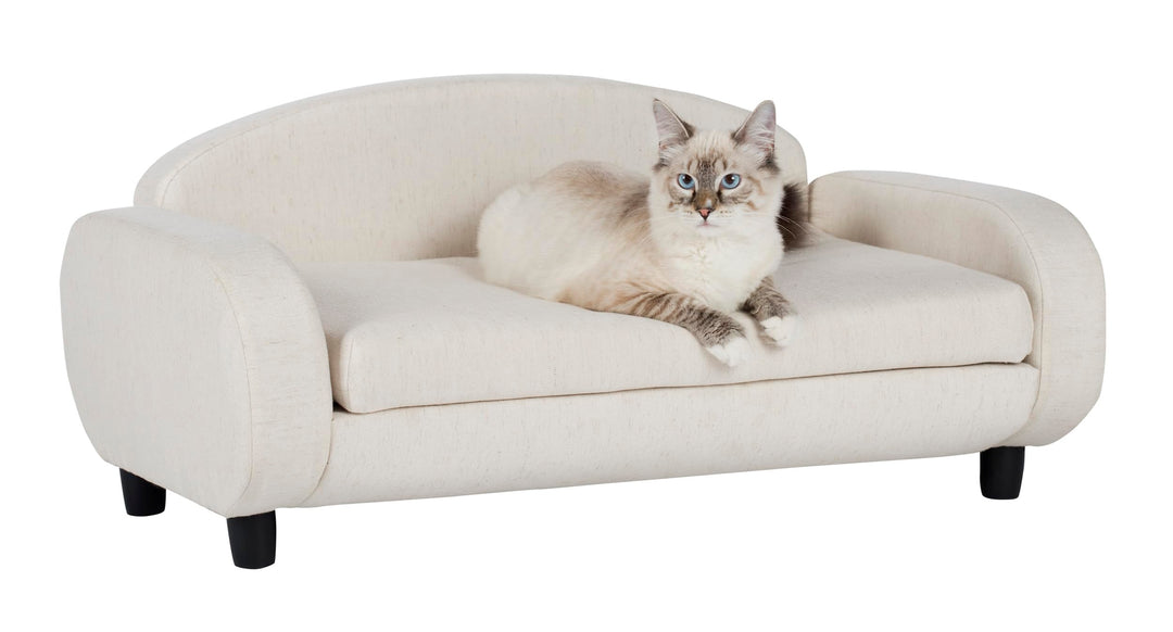 Paws &amp; Purrs Modernes Haustier-Sofa, 80 cm breit, niedrige Rückenlehne, mit abnehmbarem Matratzenbez