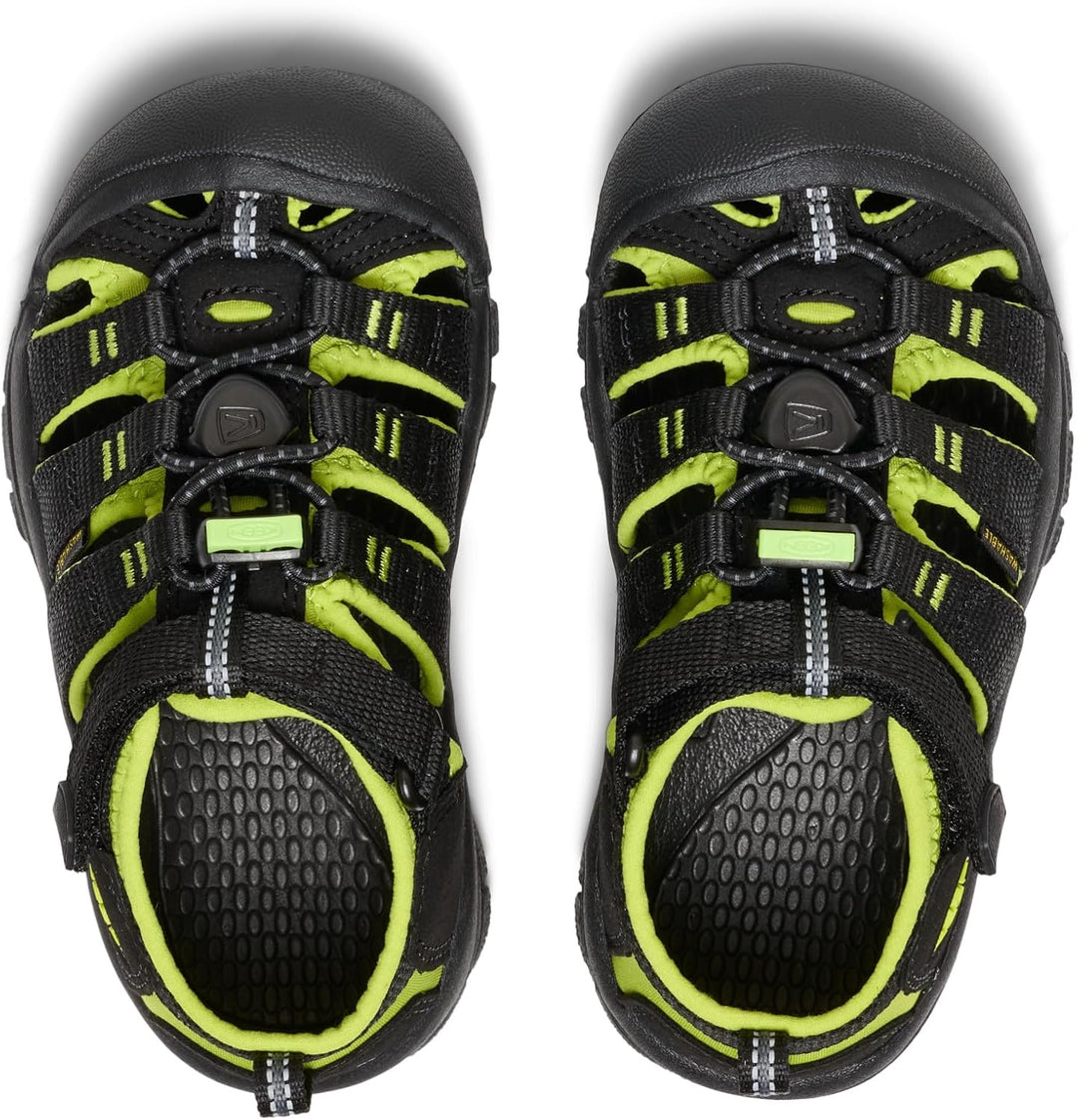 KEEN Unisex Kinder Newport H2 Sandalen 29 EU Black Lime Green, 29 EU Black Lime Green