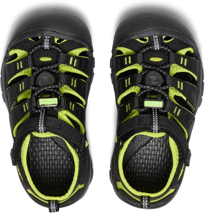 KEEN Unisex Kinder Newport H2 Sandalen 29 EU Black Lime Green, 29 EU Black Lime Green