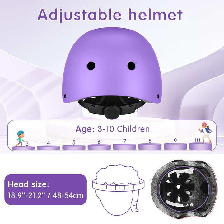 WayEee Knieschoner Kinder mit Helm, Schonerset Kinder 3-10 Jahre, Knieschützer Inliner Kinder Schutz