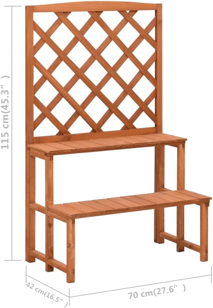 vidaXL Tannenholz Massiv Blumentreppe mit Rankgitter Rankhilfe Spalier Pflanzenregal Blumenständer B