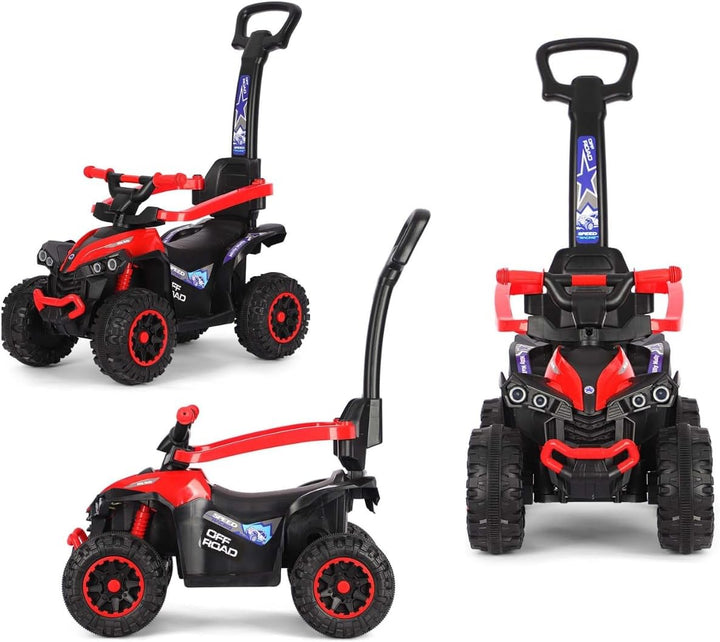 Milly Mally Wild Kinder Rutschauto mit Schubstange | 3-in-1 Offroad Quad Kinderfahrzeug für Kleinkin