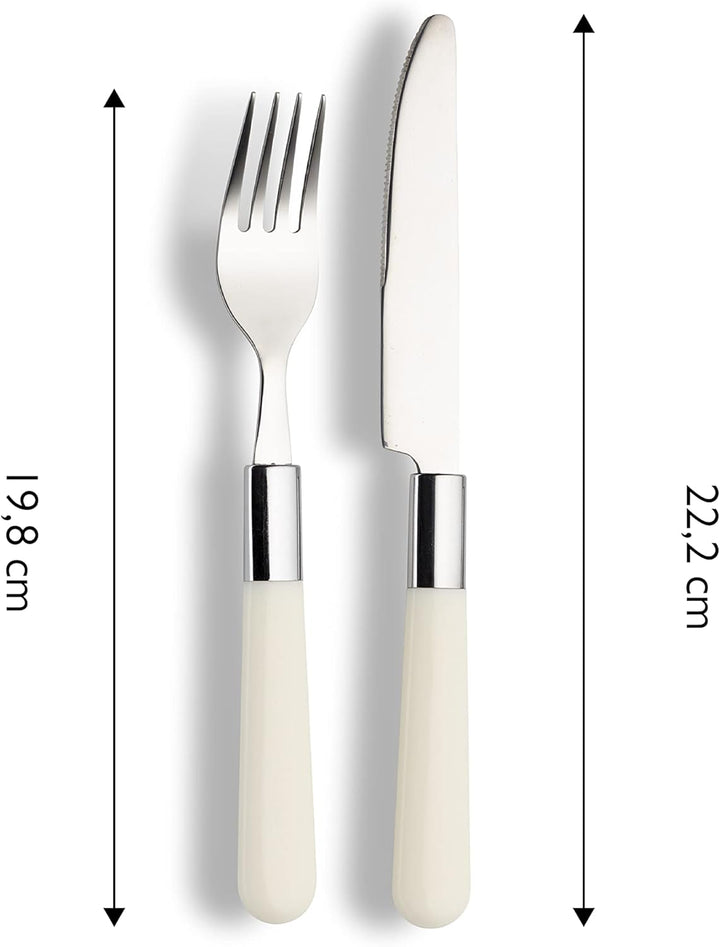ECHTWERK Besteck Set “Bistro“, mit Kunststoffgriffen, Campingbesteck, Picknickbesteck, leichtes Reis