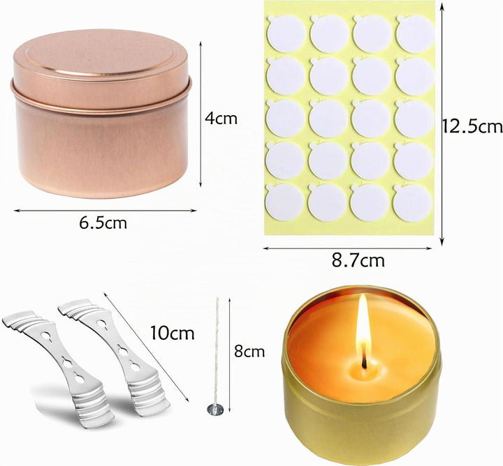 12 Stück Kerzendosen Mit Deckel, Dekorative Runde Metall Behälter für Kerzenherstellung, DIY, Gewürz