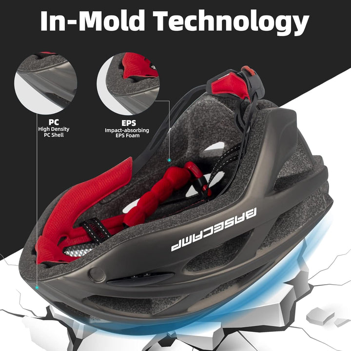 Shinmax Fahrradhelm mit LED-Beleuchtung, Fahrradhelm mit Sicherheitsbeleuchtung, magnetischer Fahrra